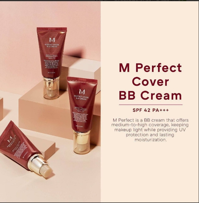 Missha : M Perfect Cover BB Cream بی بی کرم پرفکت کاور میشا ✅حجم : 50 میل تاریخ ۸/۲۰۲۷ شماره ۲۳