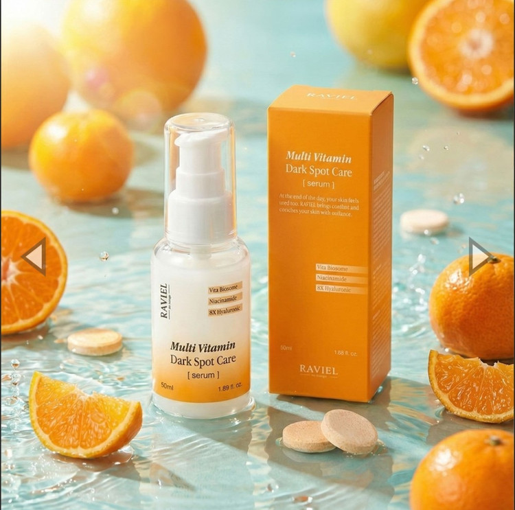 سرم ضد لک، جوانساز و آبرسان مولتی ویتامین راویل مدل Dark Spot ۵۰ میل تاربخ ۲۰۲۸